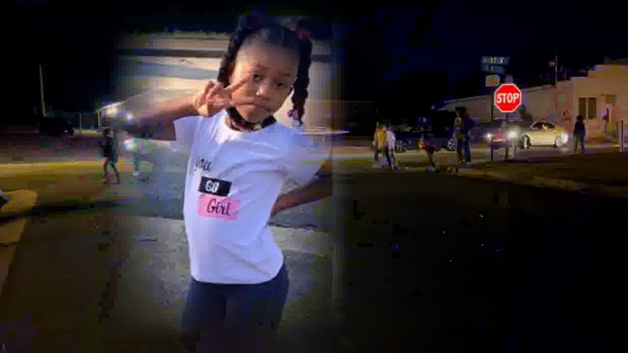 A undated photo of P’Aris Moore overlaying an image of January protests in the wake of her death.